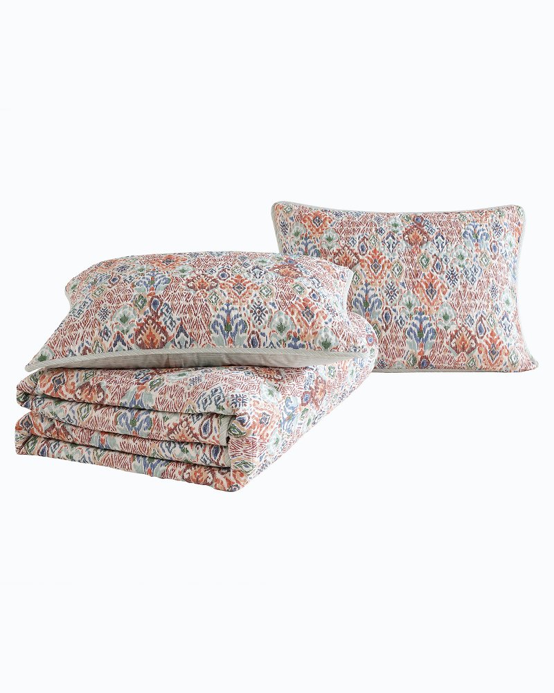 Thumbnail for Ikat Tropics Reversible 3-Piece Full/Queen Quilt Set