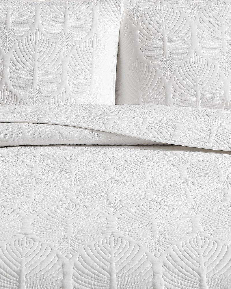 Line Palm Reversible 3-Piece King Quilt Set