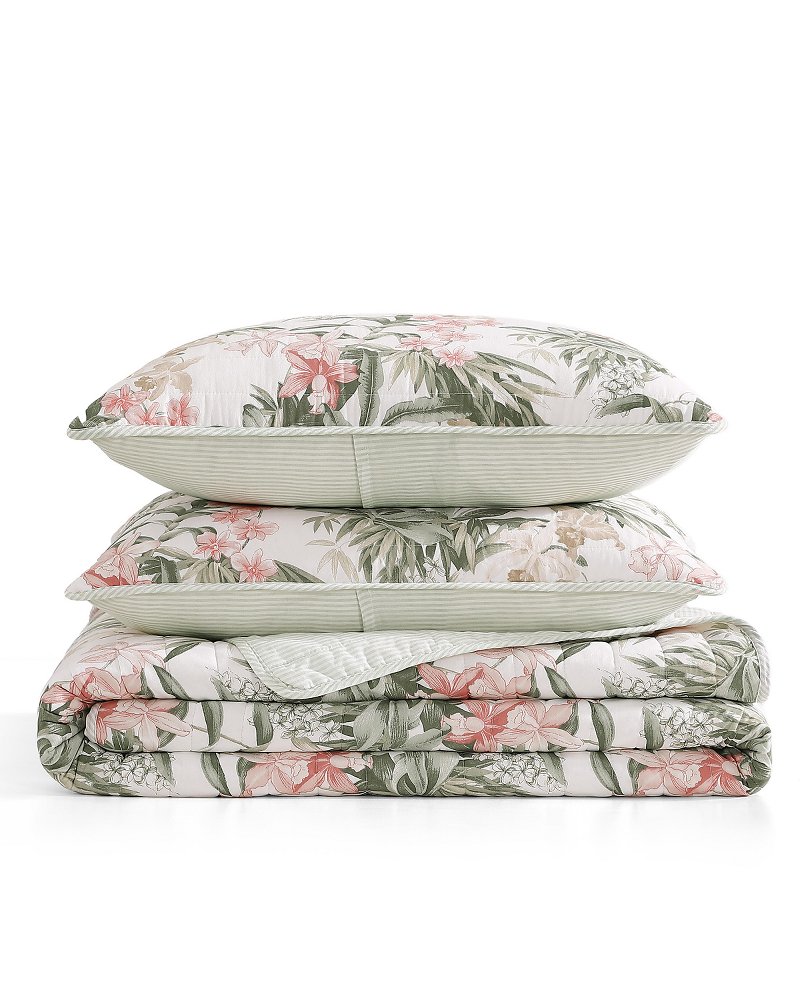 Thumbnail for Island Orchid Reversible 3-Piece Full/Queen Quilt Set