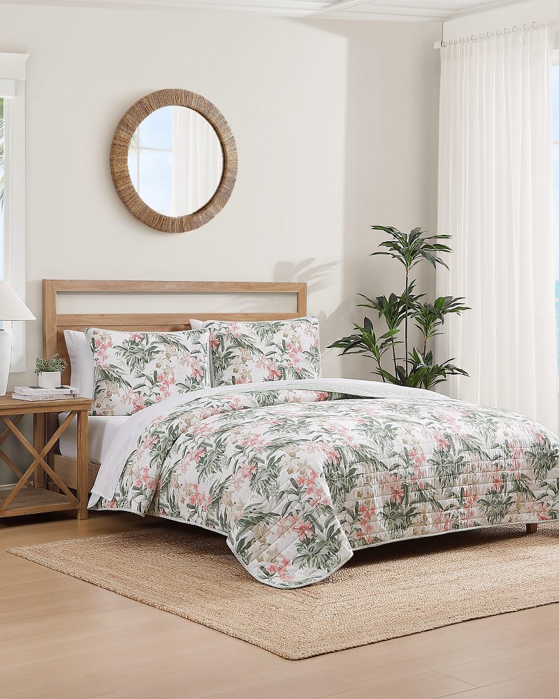 Thumbnail for Island Orchid Reversible 3-Piece Full/Queen Quilt Set