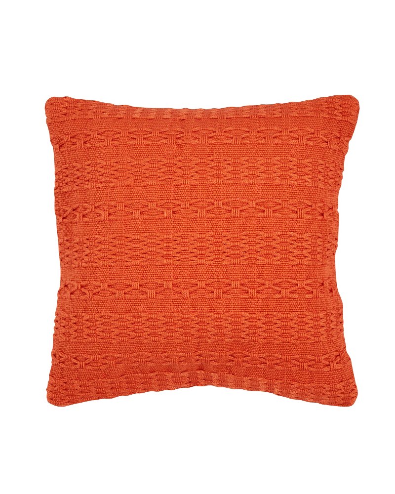 Cross Weave Orange Canvas Pillow