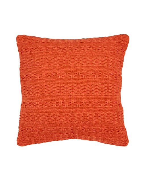 Cross Weave Orange Canvas Pillow