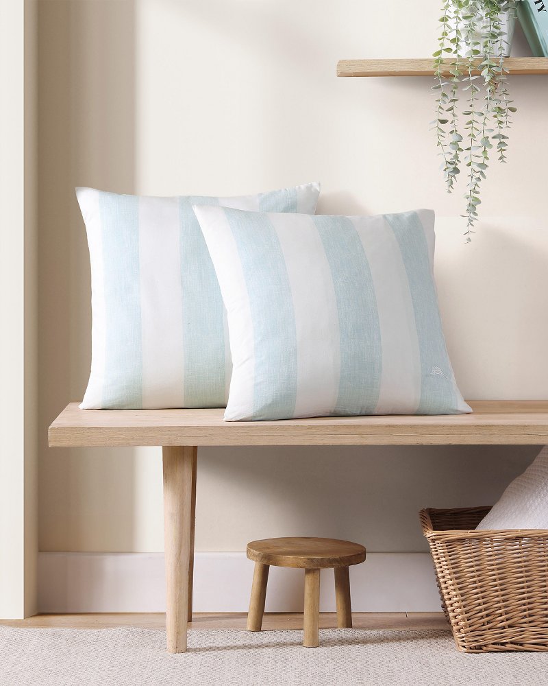 Awning Stripe Blue Decorative Pillow