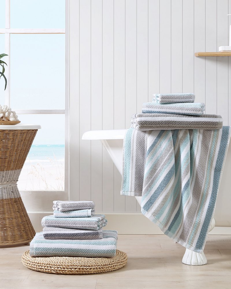 Country Striped Linen Dish Towel Set of 3