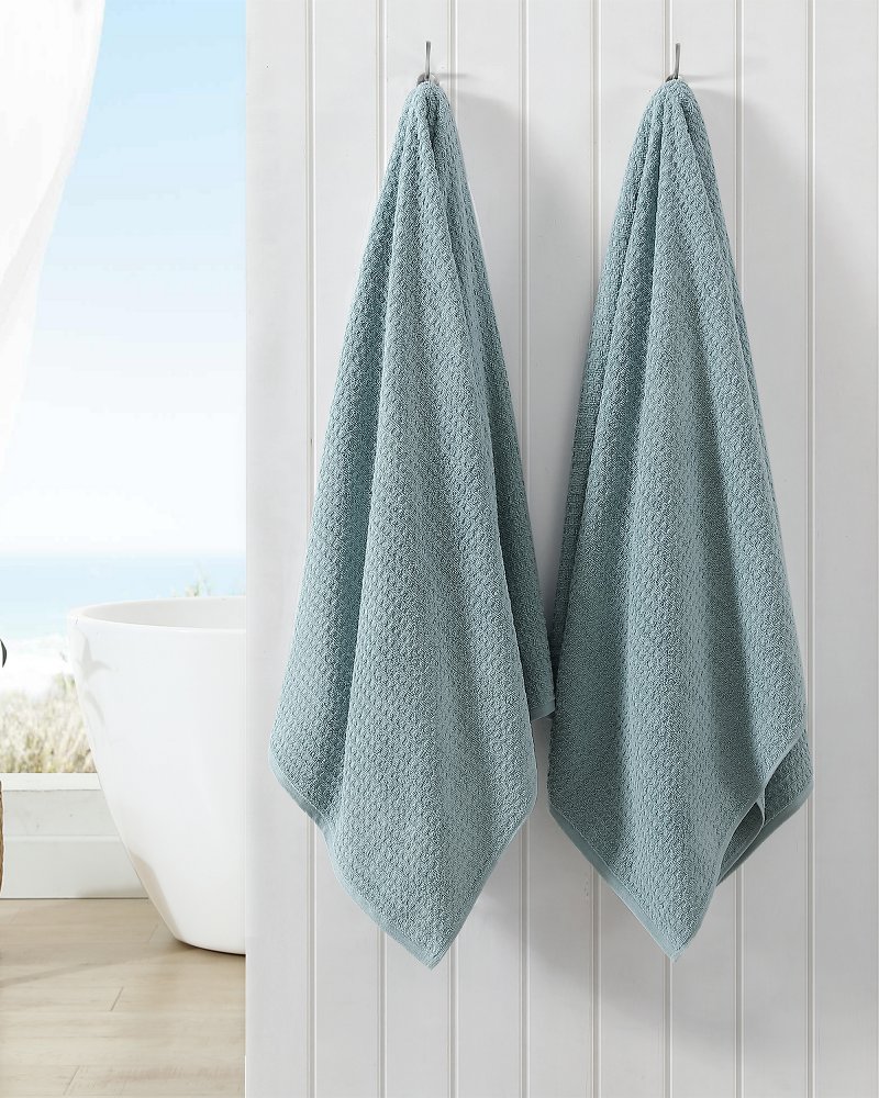 Tommy Bahama Northern Pacific 2-Piece Blue Cotton Hand Towel Set