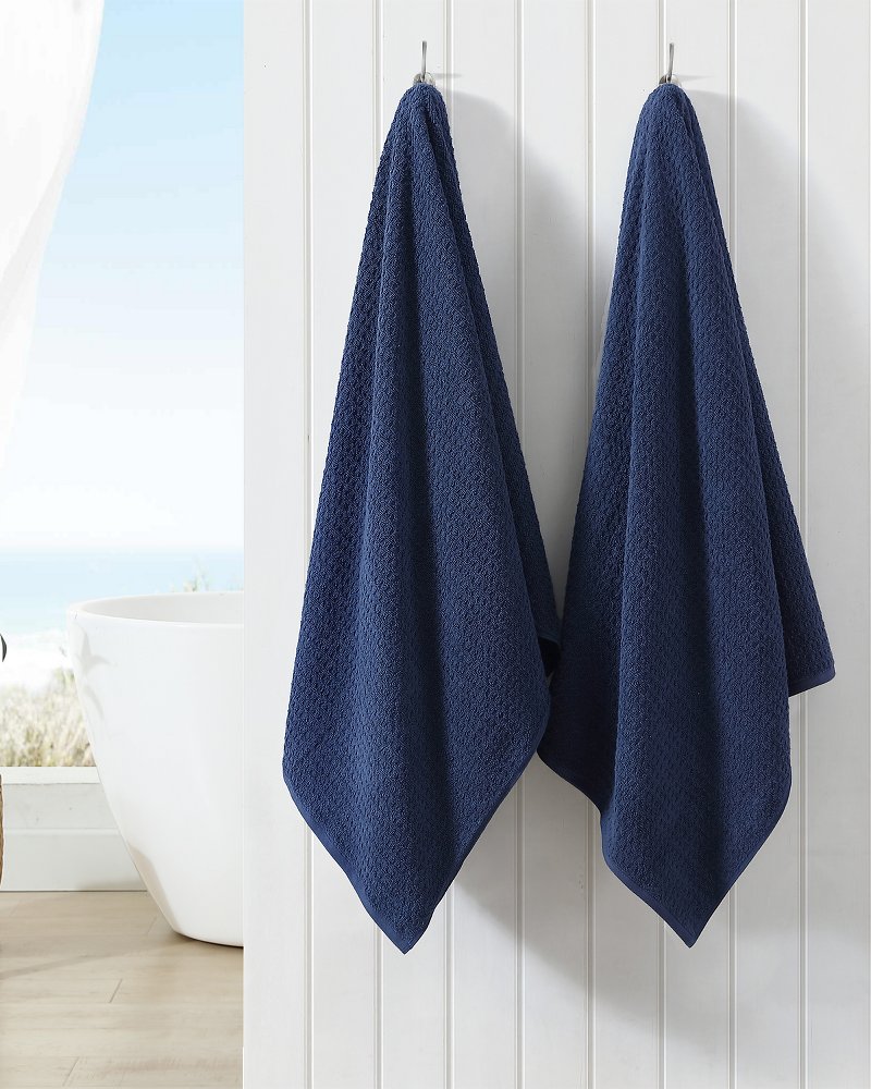 Tommy Bahama Island Retreat 2-Piece Blue Cotton Hand Towel Set