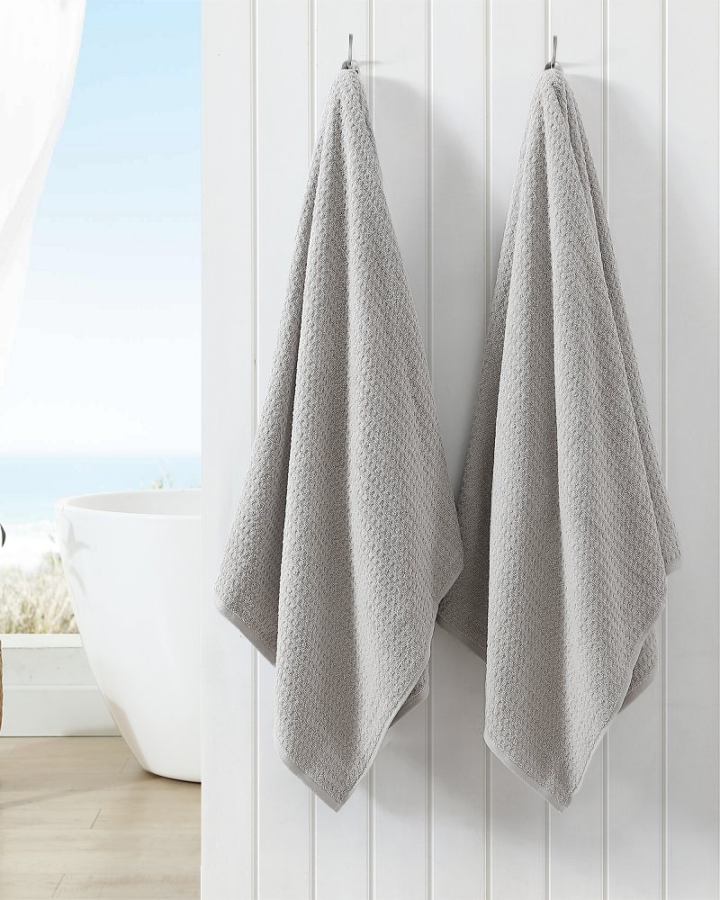 Light Gray Waffle Weave Cotton Bath Towel by World Market