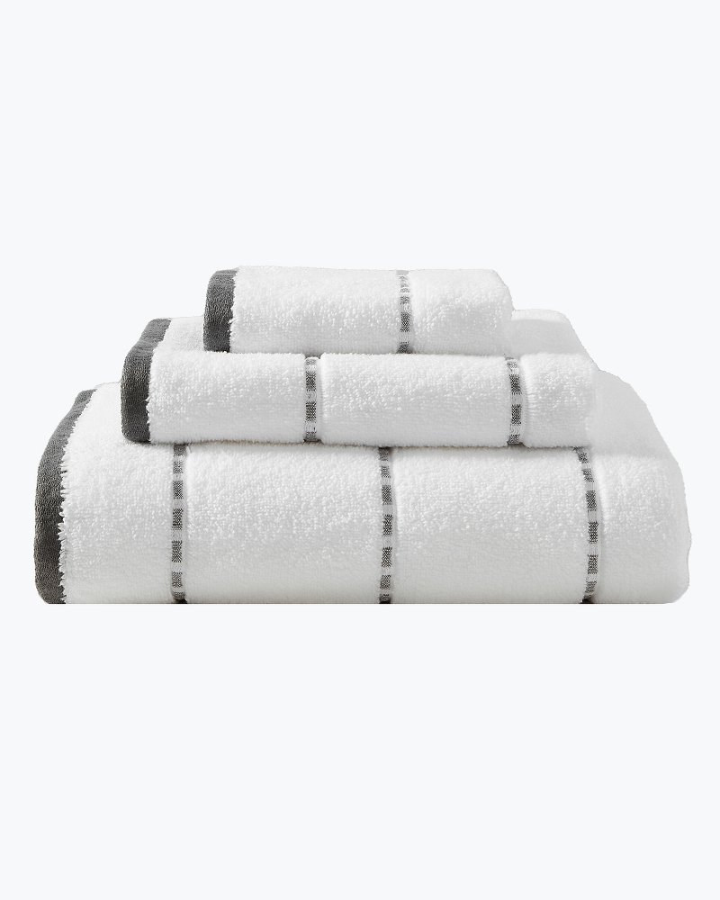 3pc Ocean Bay Striped Bath Towel Set Gray - Tommy Bahama