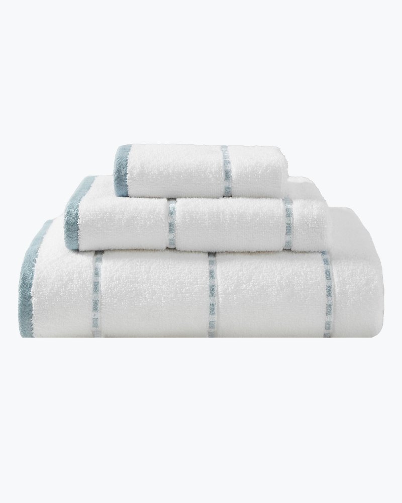 Dry pearl tea towel twisted half linen, Blue-white