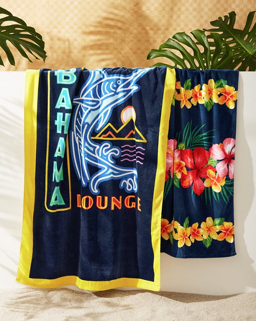 Tommy Bahama Lounge & Aloha Lei Beach Towels - Set of 2