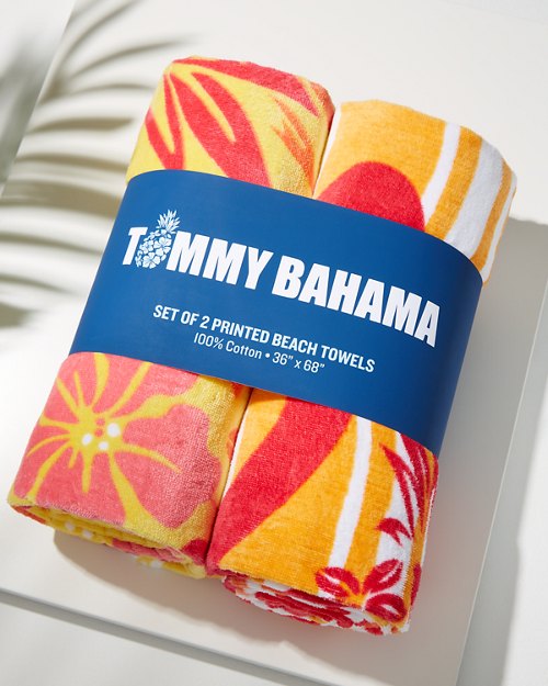 Pineapple Bouquet & Aloha Stripe Beach Towels - Set of 2