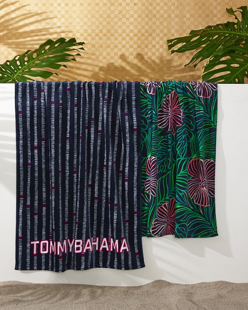 Neon Lei & Pavati Stripe Beach Towels - Set of 2