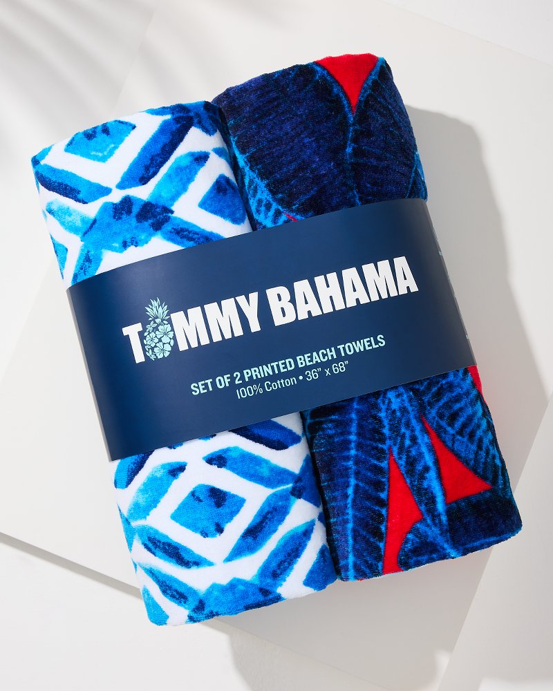 Tommy Bahama Pineapple Bash & Palm Sunset Beach Towels - Set of 2