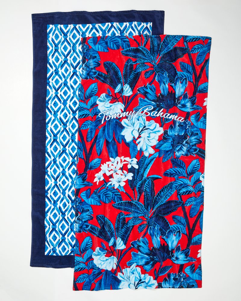 Faraway Blooms & Pool Tide Beach Towels - Set of 2