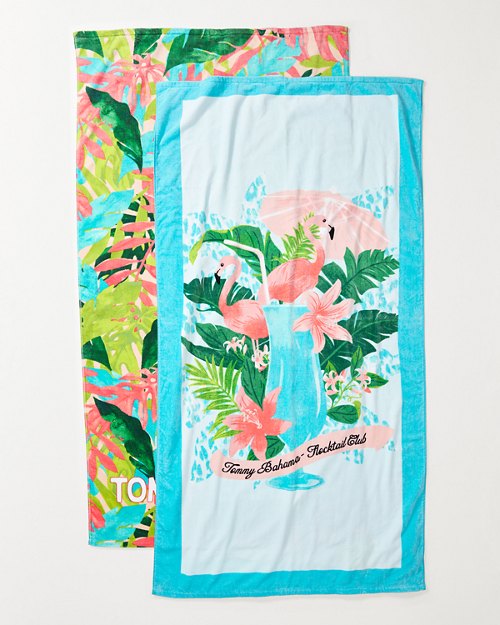 Flocktail Club & Fiesta Jungle Beach Towels - Set of 2