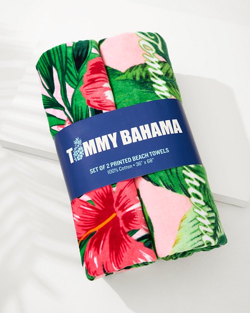 Pineapple Queen & Swaying Fronds Beach Towels — Set of 2