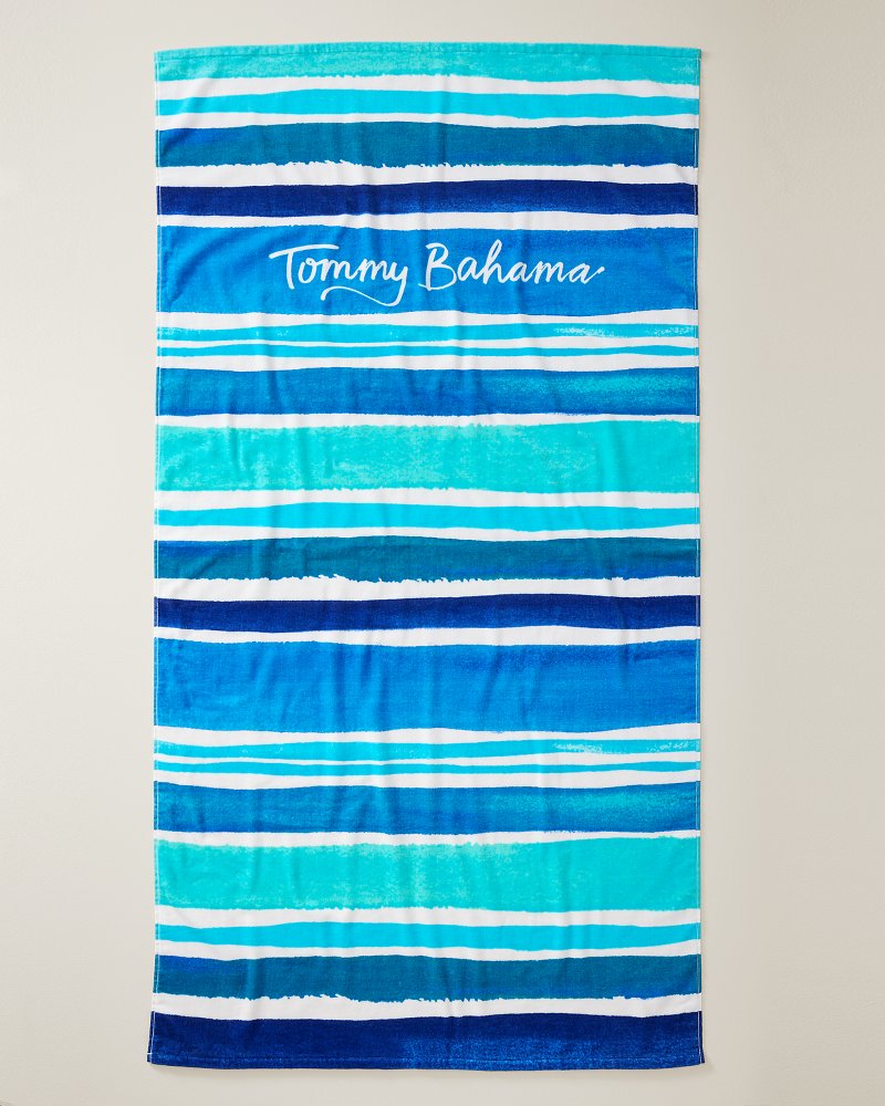Thumbnail for Ombré Fronds & Retro Stripe Beach Towels — Set of 2