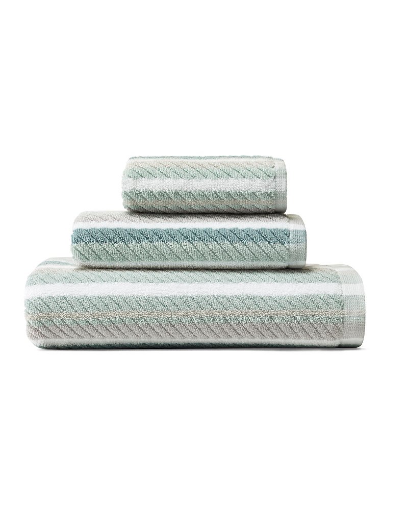 Tommy Bahama Ocean Bay Stripe Blue Cotton Terry 3 Piece Towel Set - 3 Piece  - On Sale - Bed Bath & Beyond - 33416023