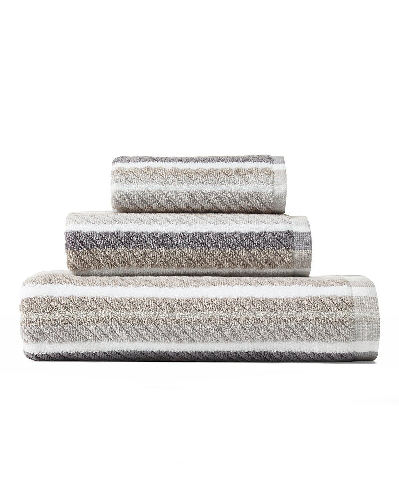 Tommy Bahama Ocean Bay Stripe 3-Piece Cotton Towel Set, Blue