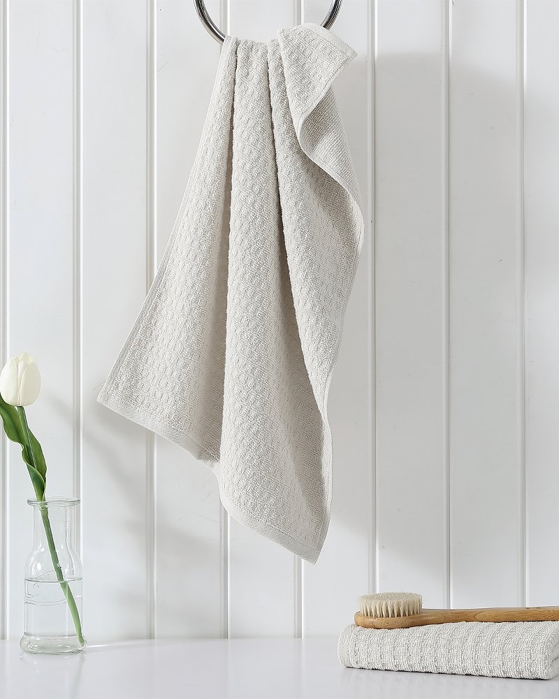  Grey Hand Towels with Hanging Loops - Set of 2 Gray