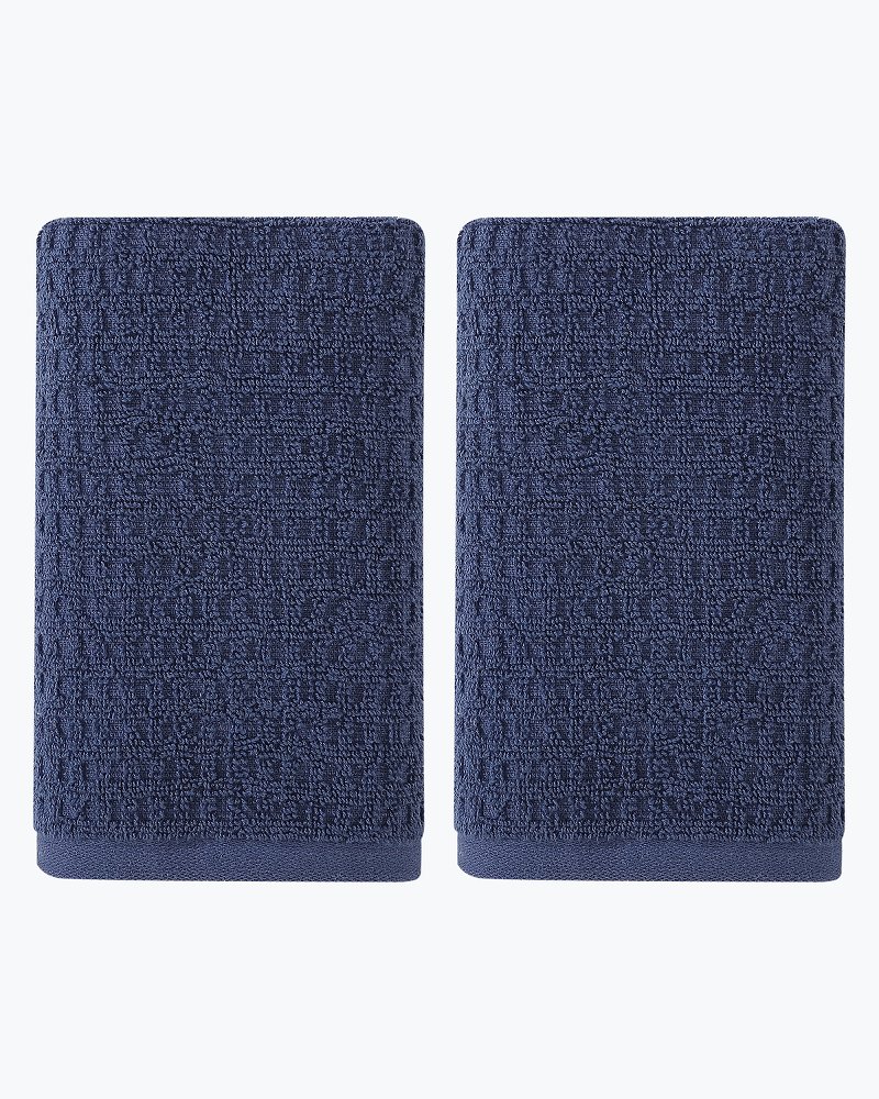 Tommy Bahama Island Retreat 2-Piece Blue Cotton Hand Towel Set