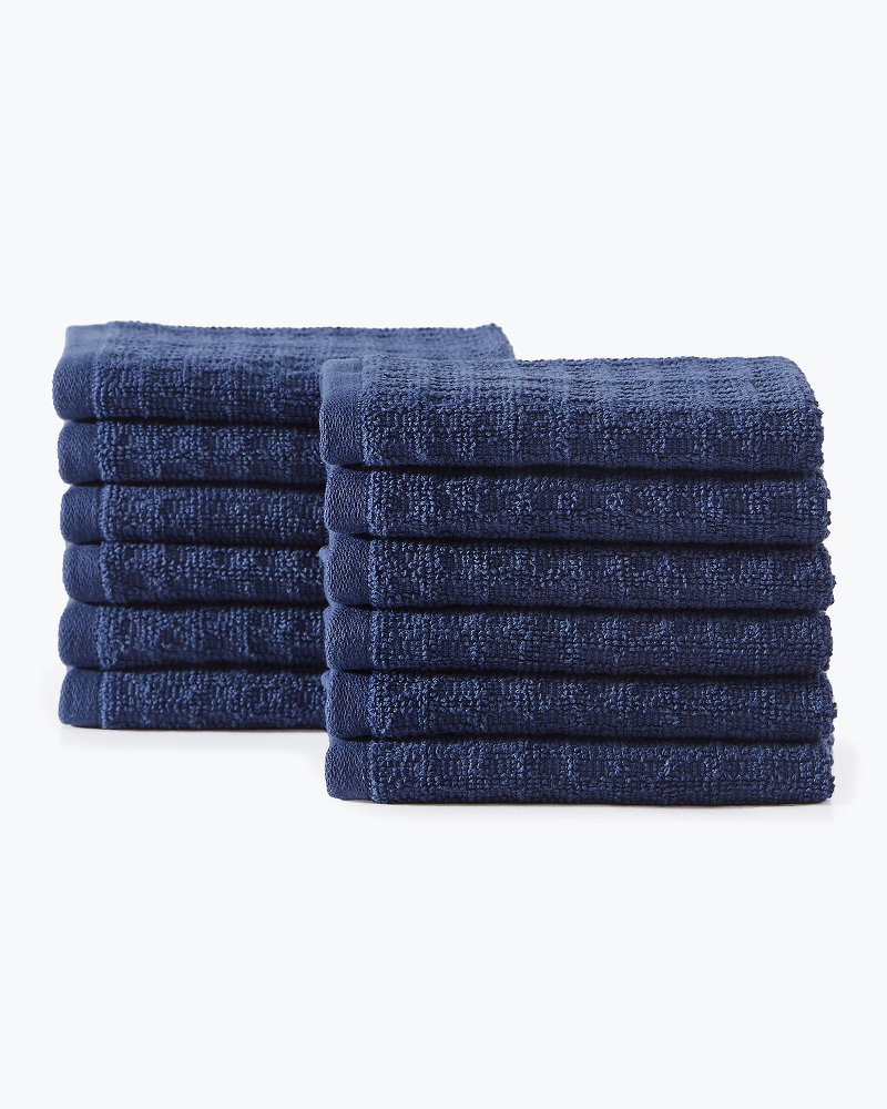 Tommy Bahama Northern Pacific 2-Piece Navy Blue Cotton Hand Towel Set