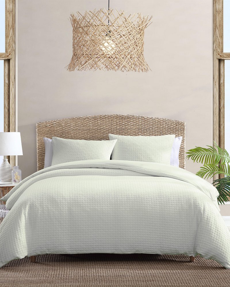 Thumbnail for Solid Basketweave 3-Piece Full/Queen Duvet Set
