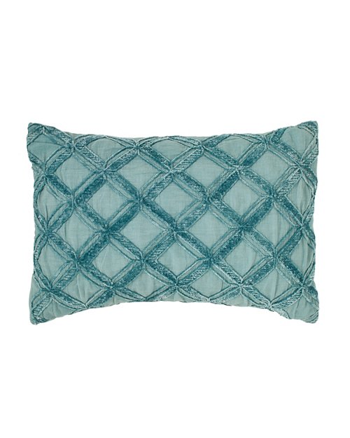 Chenille Diamond Blue Throw Pillow