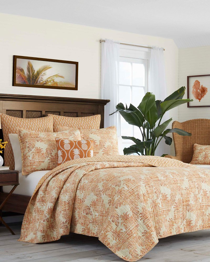 Batik Pineapple Raw Sienna King Quilt