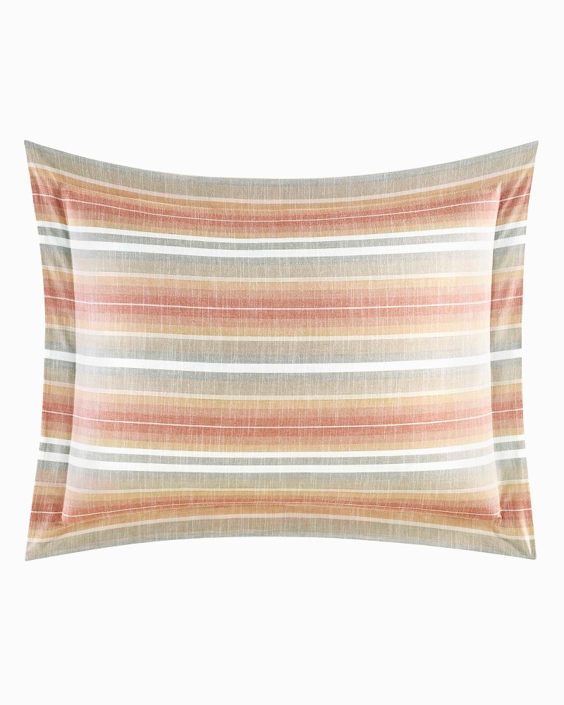 Sunrise Stripe Burnt Coral King Sham