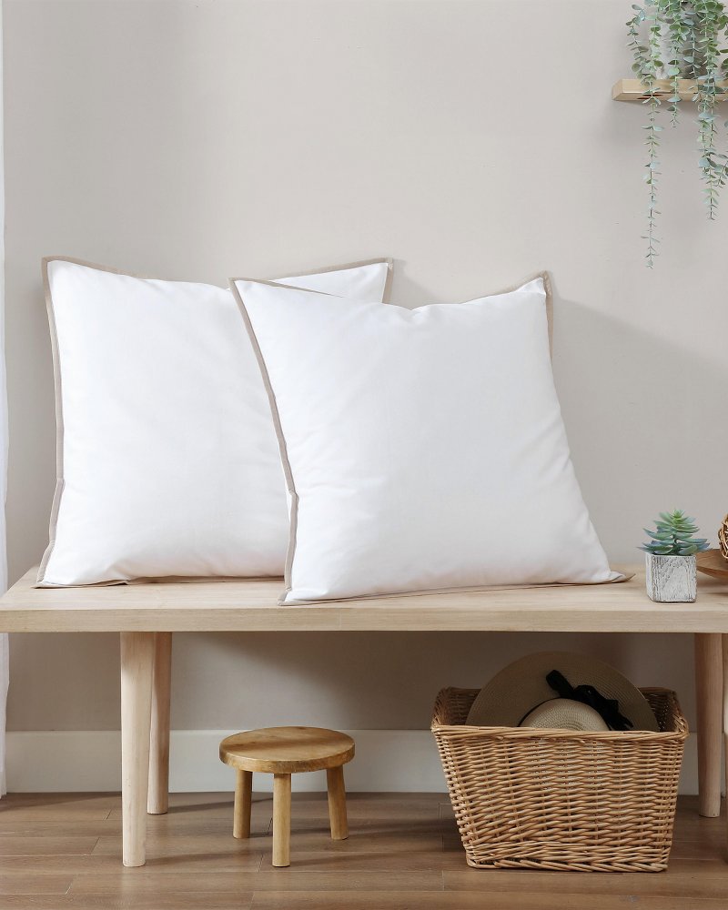 Thumbnail for Bahama Basic Canvas White European Shams - Set of 2