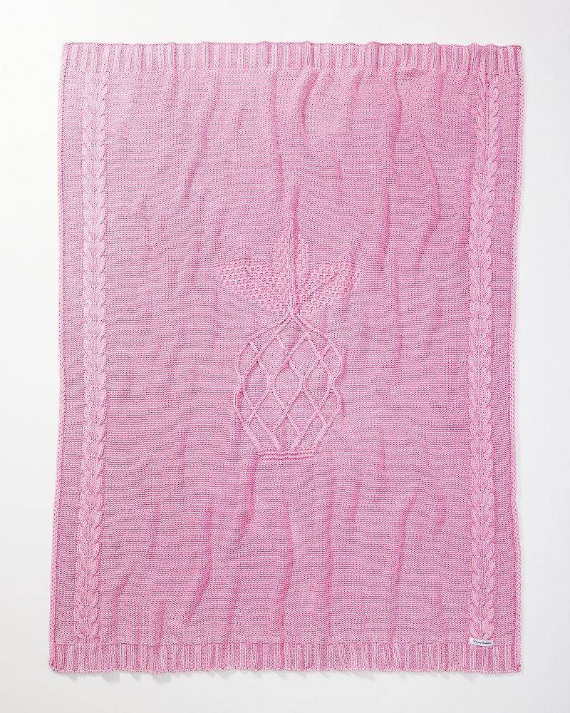 Pineapple Cable-Knit Stonewashed Cotton Throw
