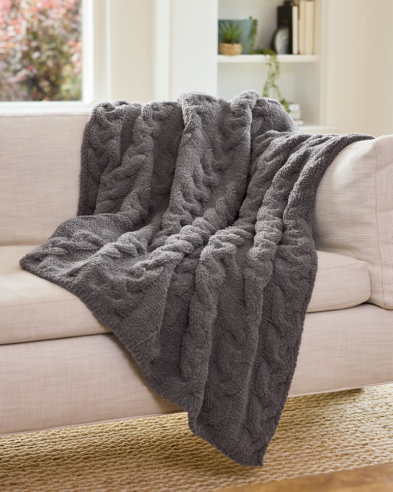 Chenille Cable Knit Throw