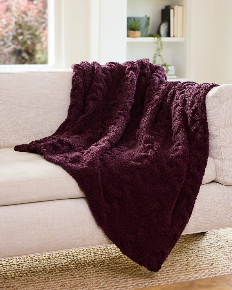 Cable knit throw hot sale