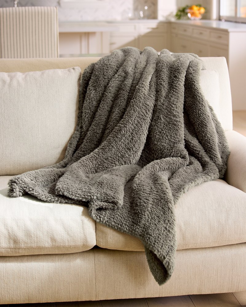 Faux Sable Mink Knit Throw