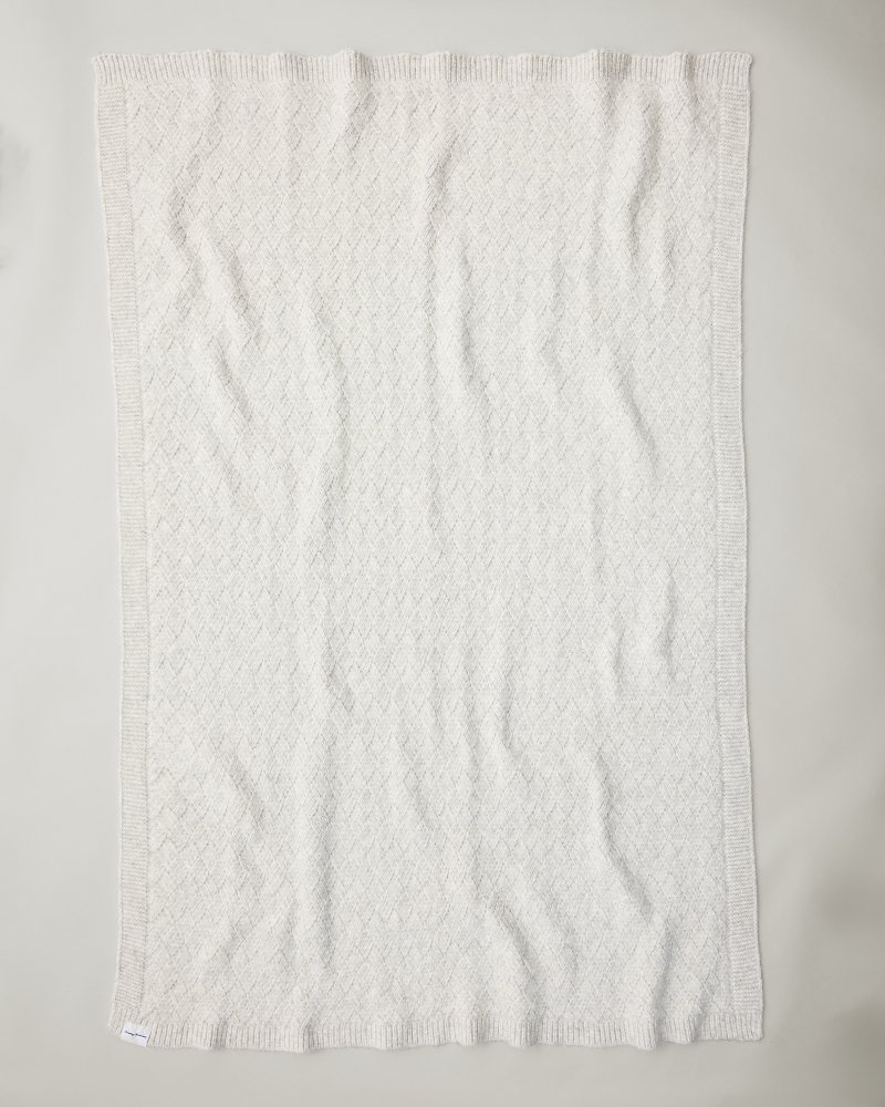 Treillage Grey Knit Throw thumbnail 3