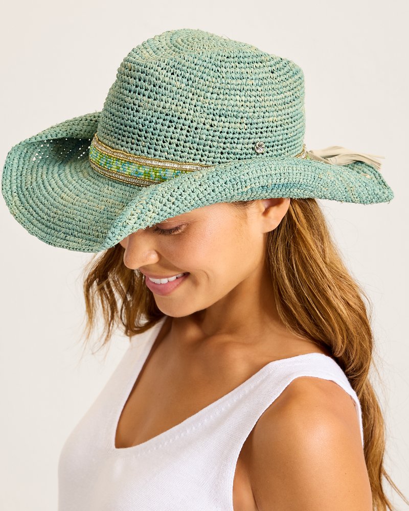 Embellished Raffia Cowboy Hat