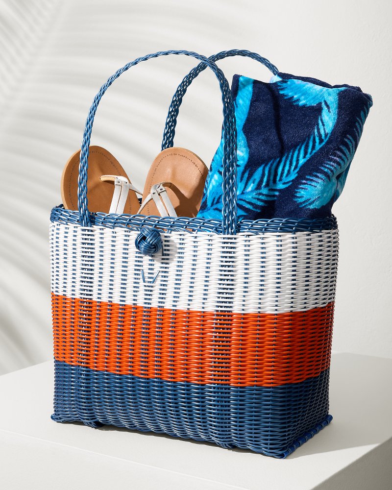 Draper Stripe Woven Beach Tote