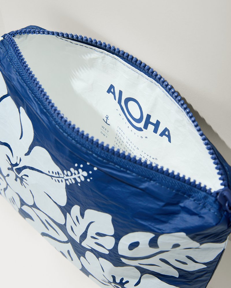 Aloha Collection Navy Big Island Hibiscus Small Pouch