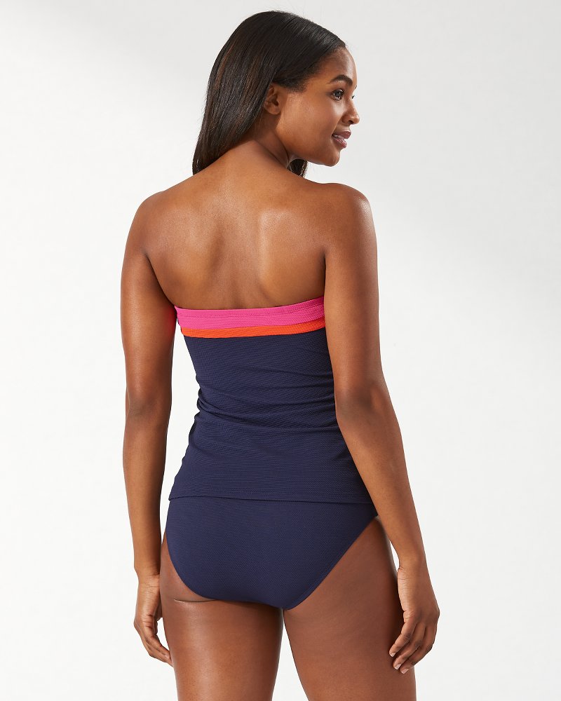 Bleu: One Piece Escape To The Beach Twist Bandeau Swimsuit