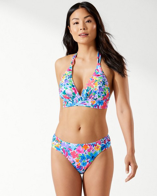 Watercolor Floral Reversible Halter Bikini Top