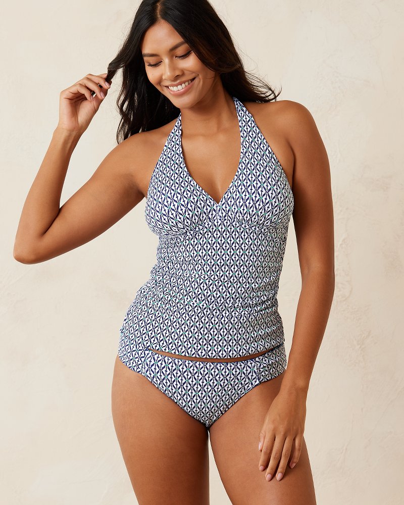  Lucky Brand Women's Keyhole Front Tankini Swimsuit Top, Ink  Blue//on The Grid, Extra Small : Clothing, Shoes & Jewelry