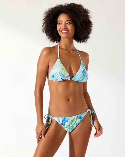 Island Cays Sea Fronds Reversible Triangle Bikini Top