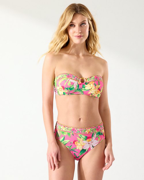 Orchid Garden Ring-Front Bandeau Top