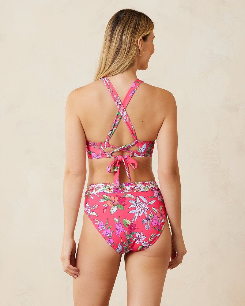 Summer Floral Underwire Cross-Back Bikini Top