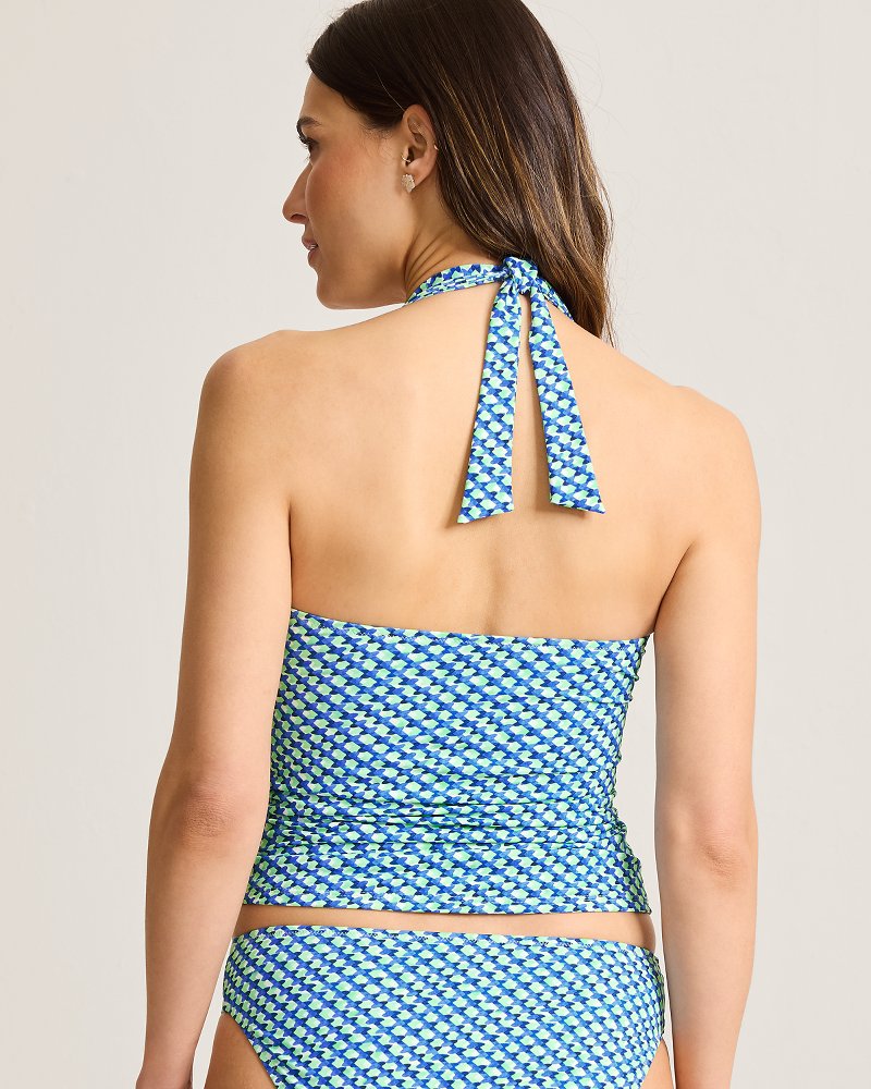 Thumbnail for Palm Modern Mosaic Pool Ring Tankini Top