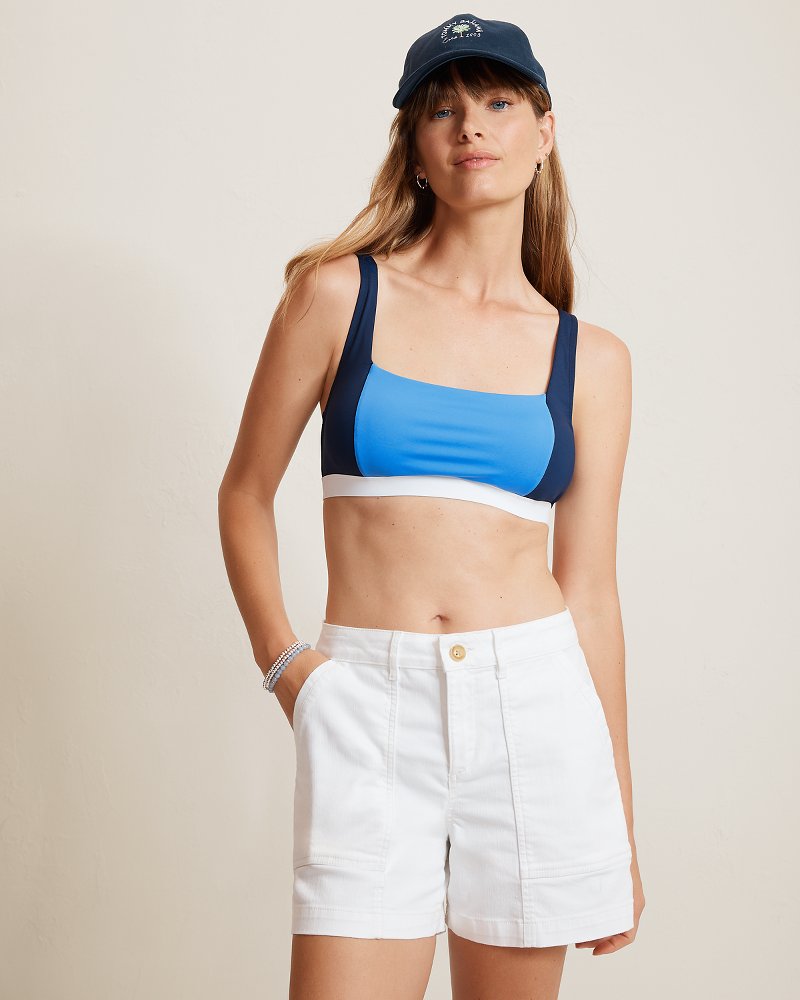 Sanibelle Colorblock Square-Neck Bikini Top