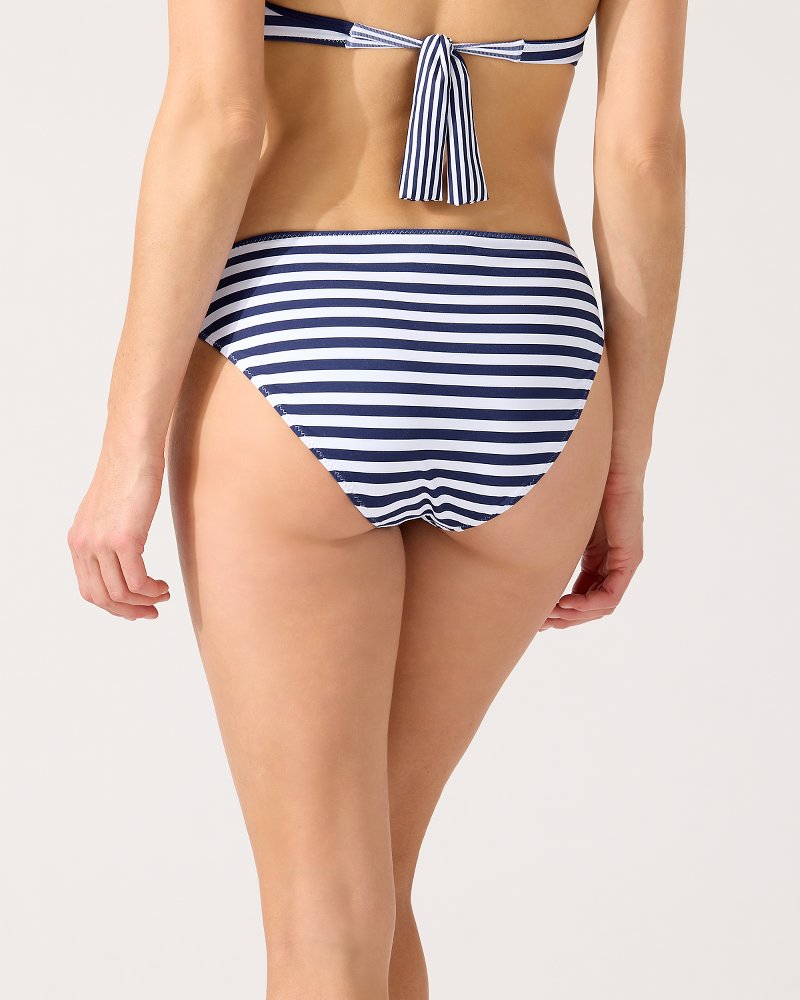 Breaker Bay Stripe Reversible Side-Shirred Hipster Bikini Bottoms