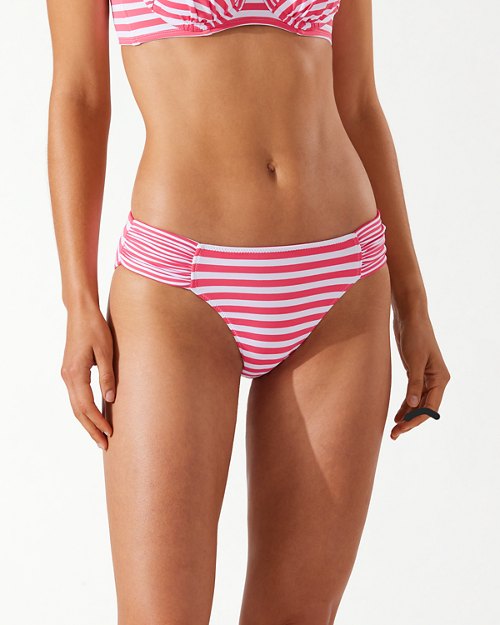 Breaker Bay Stripe Reversible Side-Shirred Hipster Bikini Bottoms
