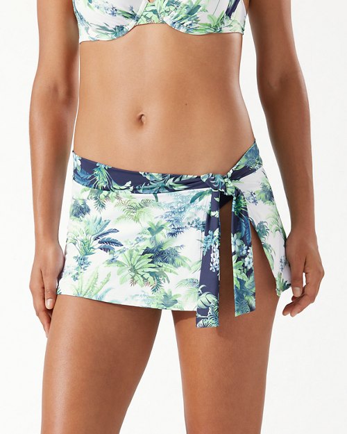 Art Of Palms Side-Tie Skirted Bikini Bottoms